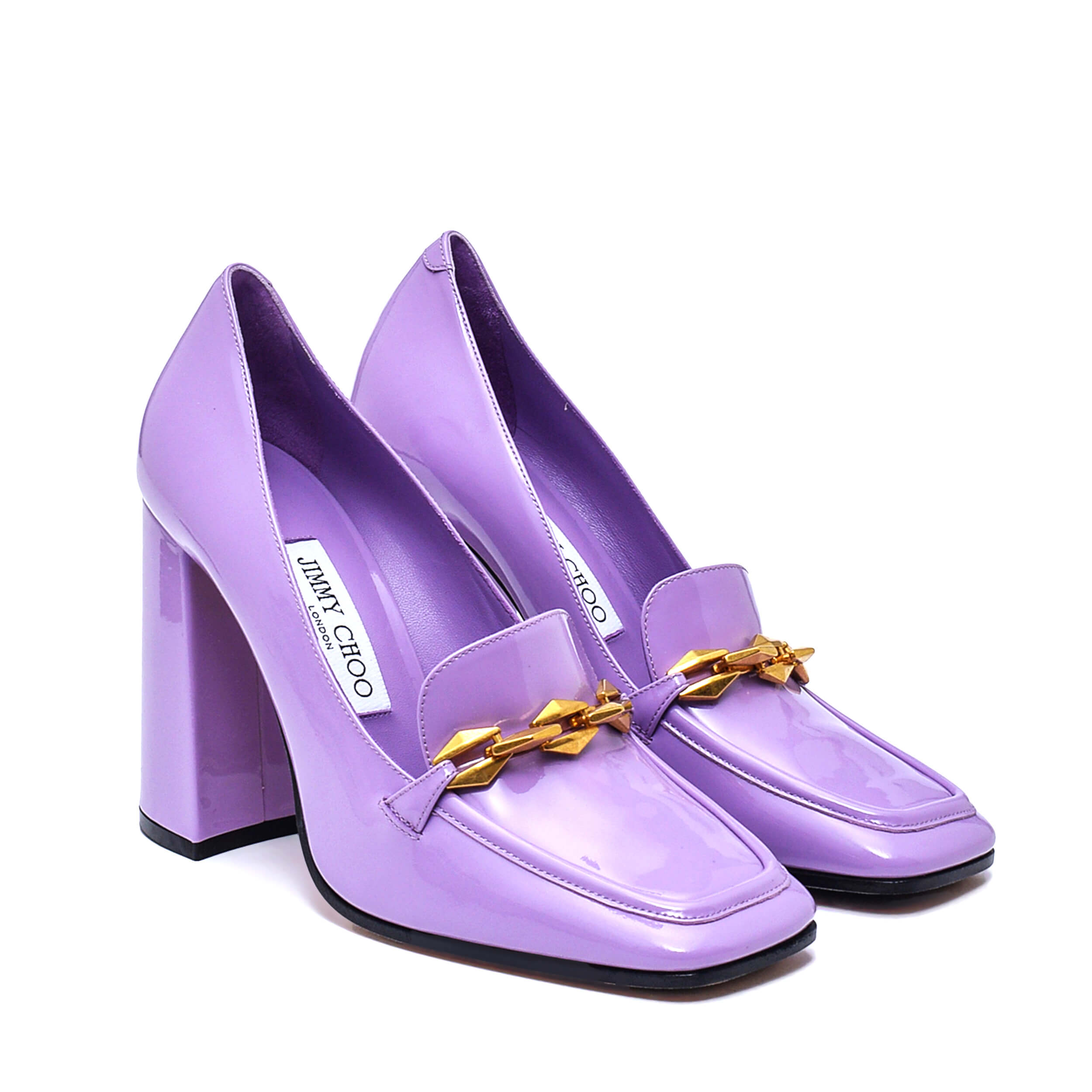 Jimmy Choo - Lilac Patent Leather Diamond Tilda 85MM Pumps / 38 